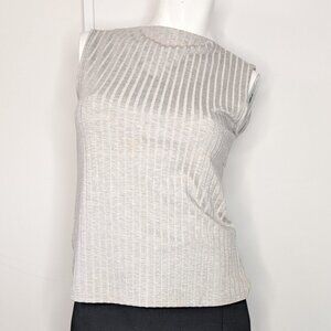 Banana Republic  -Sur Ribbed Boat-Neck Tank - Grey- SZ Small